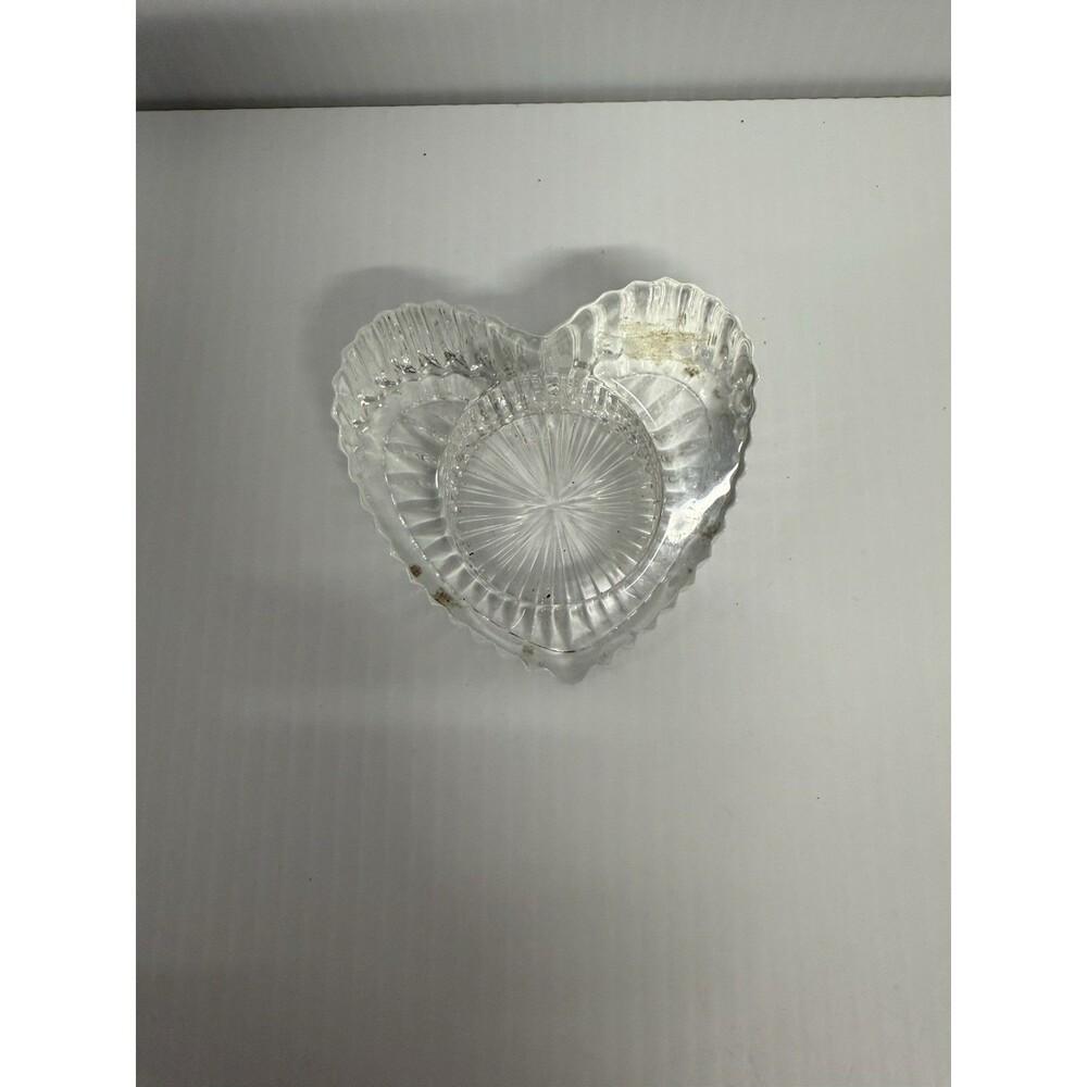 Heart Shaped Crystal Tea light Votive candle Holder By Partylite Retired Edition